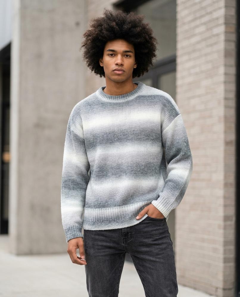 Nelly24 - Mimir | Gestreift Locker Pullover Herren