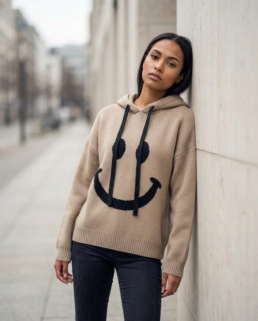 Nelly24 - Rosen | Gestrickt Oversized Hoodie Damen
