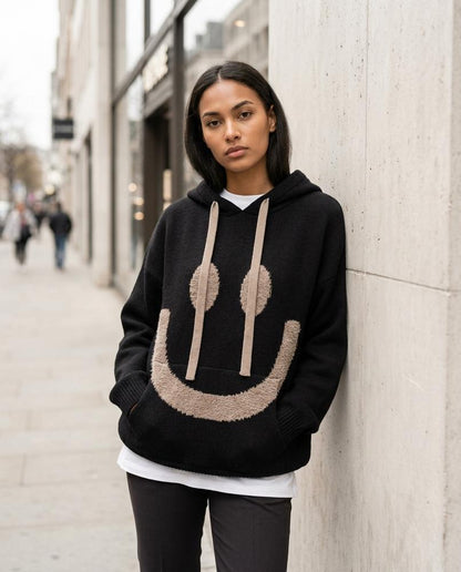 Nelly24 - Rosen | Gestrickt Oversized Hoodie Damen