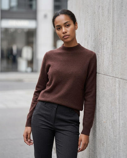 Nelly24 - Kasil | Feingestrickt Hochgeschlossen Pullover Damen