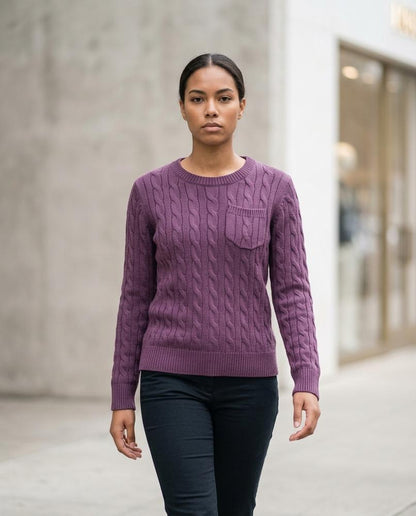Nelly24 - Semir | Zopfgestrickt Schmal Pullover Damen