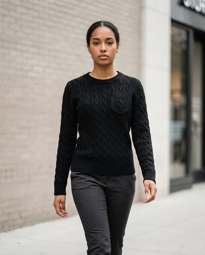 Nelly24 - Semir | Zopfgestrickt Schmal Pullover Damen