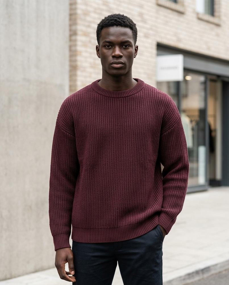 Nelly24 - Nedar | Gerippt Locker Pullover Herren