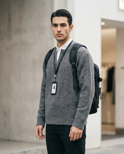 Nelly24 - Yoram | Strukturiert Geschlitzt Pullover Herren
