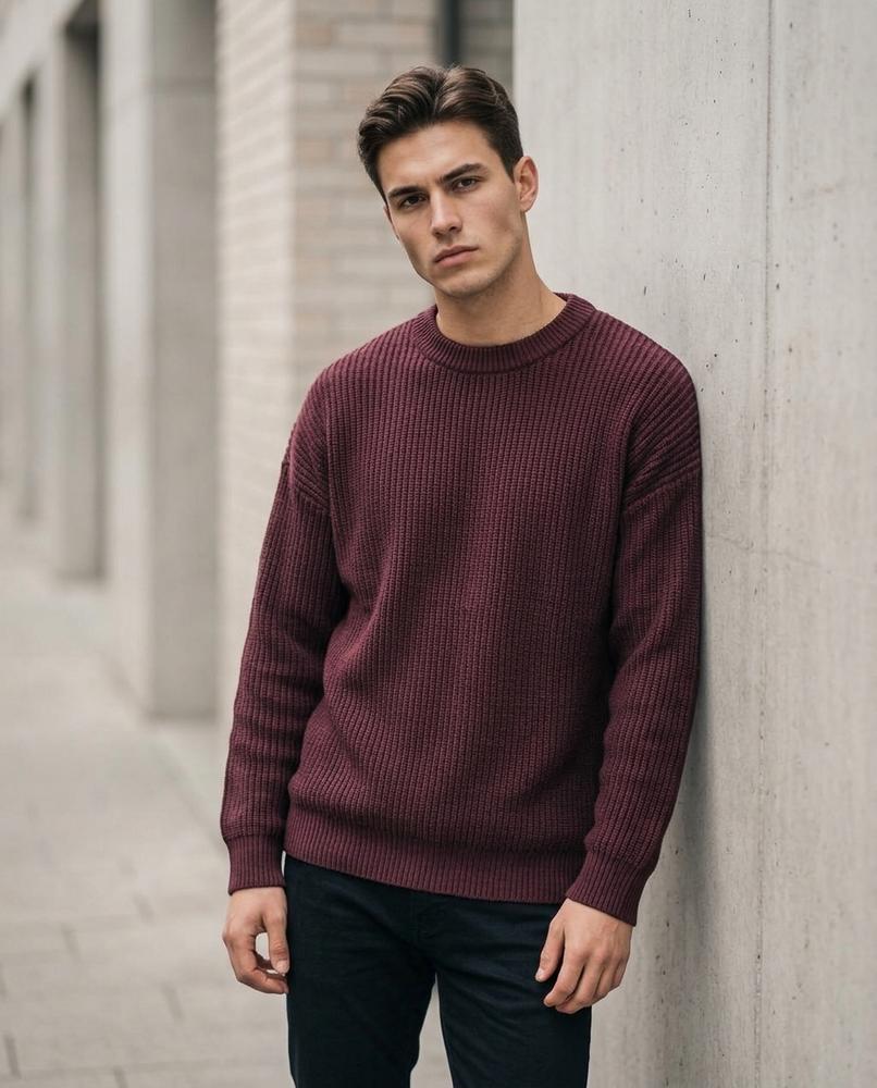 Nelly24 - Nedar | Gerippt Locker Pullover Herren