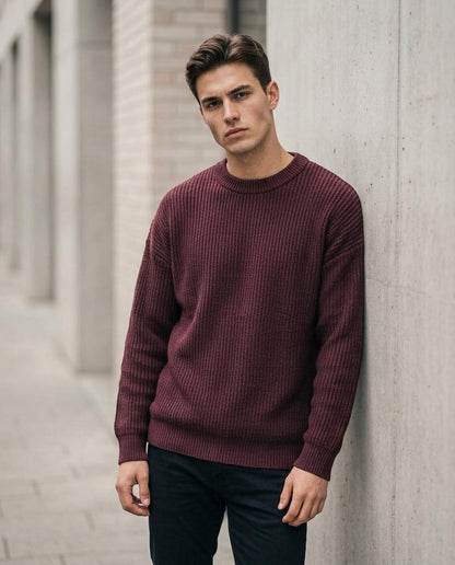 Nelly24 - Nedar | Gerippt Locker Pullover Herren