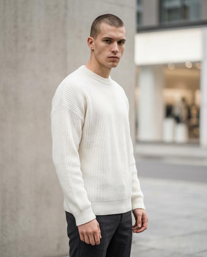 Nelly24 - Nedar | Gerippt Locker Pullover Herren
