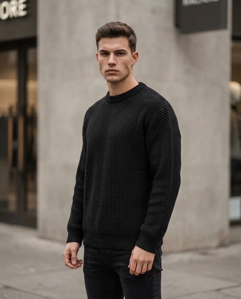 Nelly24 - Nedar | Gerippt Locker Pullover Herren