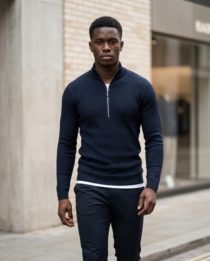 Nelly24 - Lyser | Gerippt Tailliert Pullover Herren
