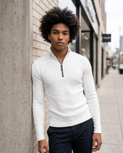 Nelly24 - Lyser | Gerippt Tailliert Pullover Herren