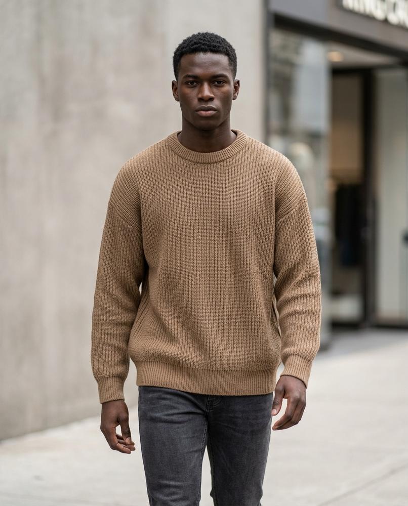 Nelly24 - Nedar | Gerippt Locker Pullover Herren
