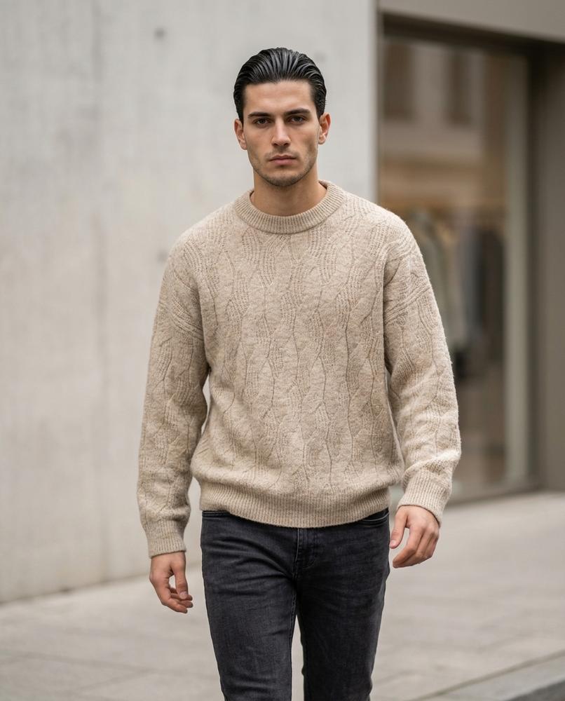 Nelly24 - Losol | Strukturiert Wärmend Pullover Herren